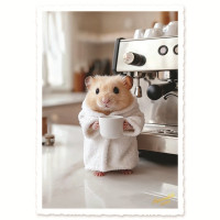 Čestitka Impossible Card, Coffee Hamster IC225