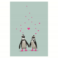 Čestitka Yay Card, Penguin Hearts YC066