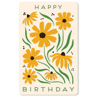 Čestitka – kartica, Happy flowery birthday