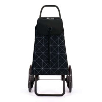 Nakupovalni voziček s 6 kolesi Baby I-Max Star 6L-955, črn z belim vzorcem