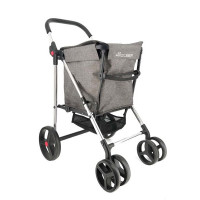 Zložljiv nakupovalni voziček Basket Tweed 4B, siv