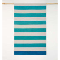 Brisača 180 x 100 cm, vodoravne turkizne črte