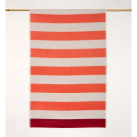 Brisača za na plažo 180 x 100 cm, vodoravne oranžne črte
