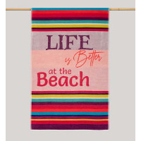 Brisača za na plažo 180 x 100 cm, life is better...