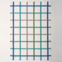 Kuhinjska krpa 50 x 70 cm Pisani karo, modro-zelena
