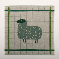 Kuhinjska brisača 50 x 50 cm Na kmetiji, zelena