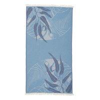 Fouta bombažna brisača Apameia 90 x 175 cm, modra