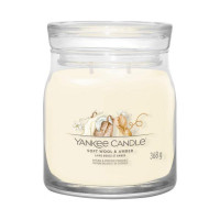 Dišeča sveča Yankee Candle Signature, srednja - Soft Wool & Amber