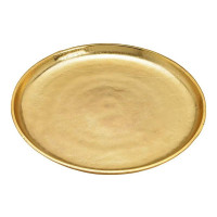 Okrogel kovinski pladenj 30 cm, zlat