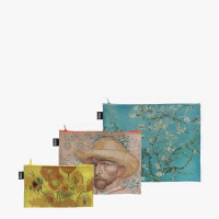 LOQI set 3 žepkov z zadrgo Zip Pockets Vincent van Gogh, Sunflowers, Self-Portrait, Recycled