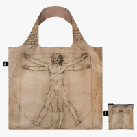 LOQI zložljiva vrečka Leonardo Da Vinci, The Vitruvian Man, recycled