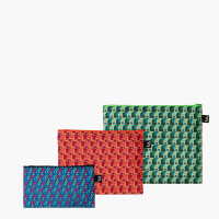 LOQI set 3 žepkov z zadrgo Zip Pockets, Nigel Quiney, Recycled