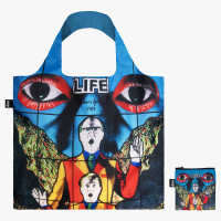 LOQI zložljiva vrečka Gilbert & George, Death, Hope, Life, Fear, Recycled