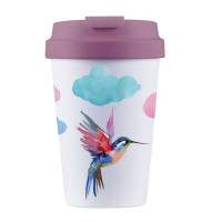 Biorazgradljiv lonček Bioloco Plant Easy Cup 350 ml, Watercolor bird