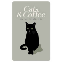 Čestitka – kartica, Cats and coffee