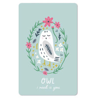 Čestitka – kartica, Owl I need is you LC361