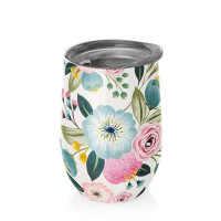 Kovinski termo lonček Bioloco Office 420ml, pastel flowers