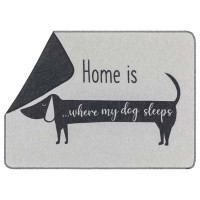 Odeja Pet 70 x 90 cm, "home is where..." - siva
