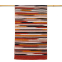 Brisača za na plažo 180 x 100 cm, črtasta fantazija - oranžna