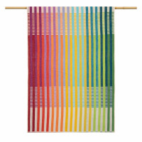Brisača za na plažo 180 x 100 cm, prepletene barvite črte