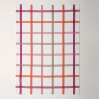Kuhinjska krpa 50 x 70 cm Pisani karo, roza-oranžna