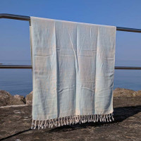 Fouta bombažna brisača Areola 90 x 175 cm, svetlo modra