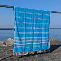 Fouta bombažna brisača Sundia 90 x 175 cm, turkizna