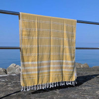 Fouta bombažna brisača Sundia 90 x 175 cm, rumena