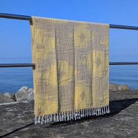 Fouta bombažna brisača Teos 90 x 175 cm, rumena