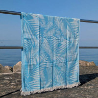 Fouta bombažna brisača Smyrna 90 x 175 cm, turkizna
