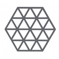 Šestkotni silikonski podstavek trikotniki, temno siv (371031)