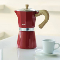 Kafetiera Venezia za 6 skodelic kave primerna za indukcijo, rdeča