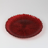 Stekleni servirni krožnik 27 cm, rdeč