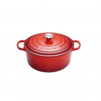 Okrogla posoda z jeklenim gumbom 20 cm, rdeča