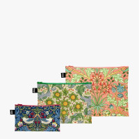 LOQI set 3 žepkov z zadrgo Zip Pockets William Morris, Recycled