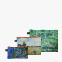 LOQI set 3 žepkov z zadrgo Zip Pockets, Claude Monet