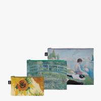 LOQI set 3 žepkov z zadrgo Zip Pockets, Impressionism, Recycled
