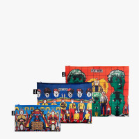 LOQI set 3 žepkov z zadrgo Zip Pockets, Gilbert & George, Recycled