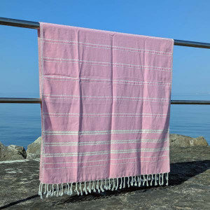 Fouta bombažna brisača Sundia 90 x 175 cm, roza