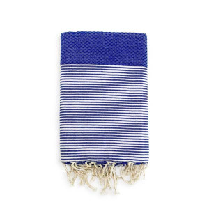 Fouta bombažna brisača Mikanda 100 x 200 cm, modra